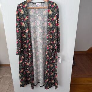 NWT Lularoe Floral print duster open cardigan Size Small